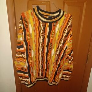 Vintage O'Hanlon Mills 3D Knit Sweater Coogi Style Cotton  Size XL